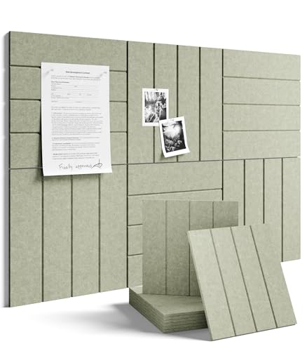 36" x 24" Large Felt Bulletin Board (Sage / Bold-stripe 6-pack)