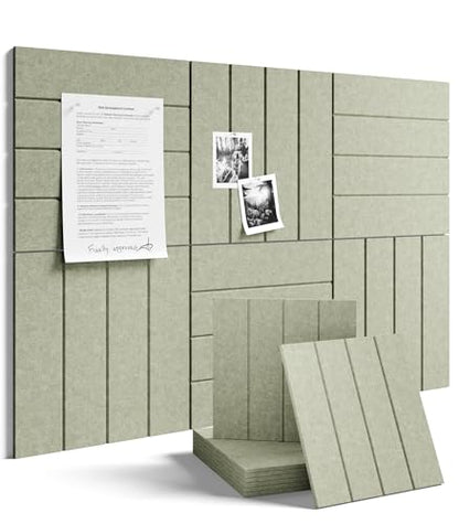 36" x 24" Large Felt Bulletin Board (Sage / Bold-stripe 6-pack)