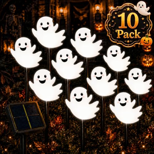 10 Pack Halloween Decorations Outdoor Pumpkin Moon Garden
