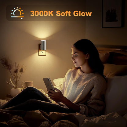 Night Light LED Night Lights Plug into Wall (Silver / 2 Pack)