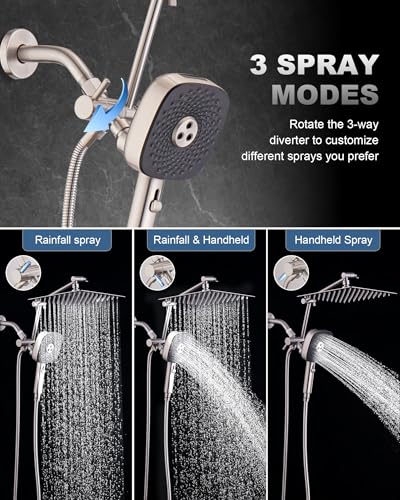 10" Rain Shower Head with Handheld Combo