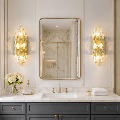 Luxury Crystal Wall Sconces Mid (Gold Rectangular)