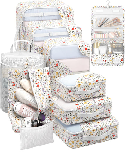 Packing Cubes for Travel (02 Flower)