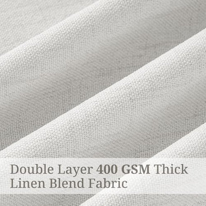 Beige White Blackout Curtains 84 Inch Long Pinch Pleated 2 Panels for Living (Beigewhite / 50"W x 84"L (Pack of 2))
