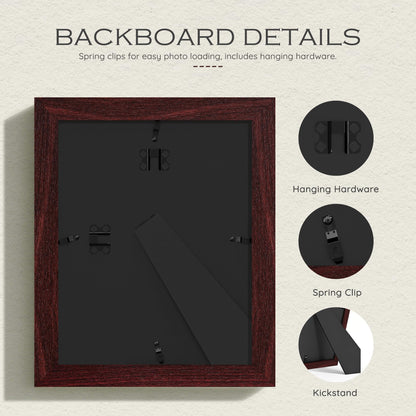8x10 Red Wood Grain Picture Frame (Red Frame Red Mat / 8x10)