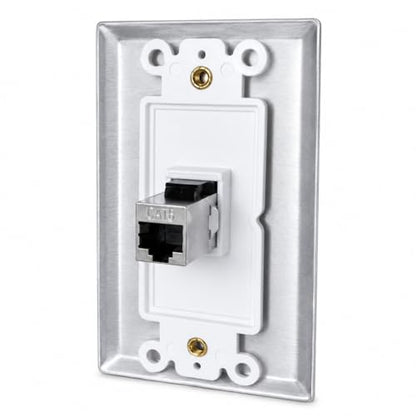 Copper Shield CAT6 Ethernet Wall Plate with Low Voltage Mounting Bracket