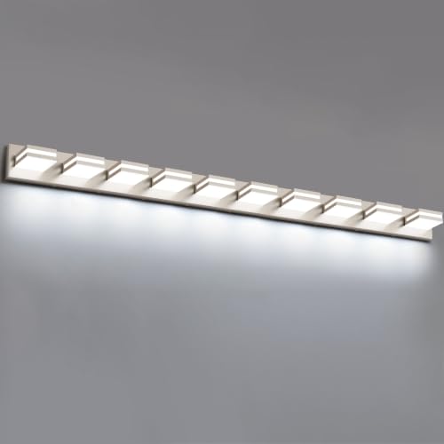 Bathroom Lights Fixtures Over Mirror (Nickel / 10-Light)