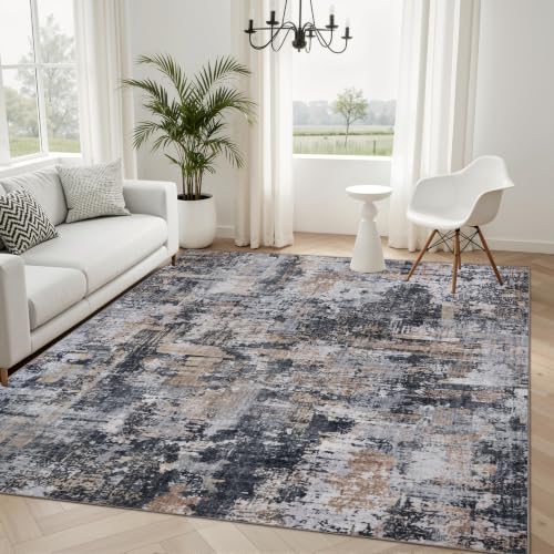 4x6 Washable Area Rug (Black & Cream / 4' x 6' (Rectangular))