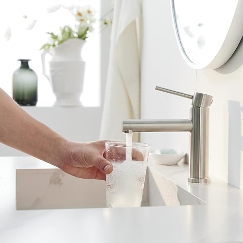 Waterfall Bathroom Faucet Single Handle Lavatory with Pop Up Drain