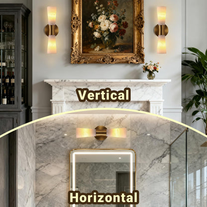 15in Alabaster Wall Sconces (Gold-15in-1 Pack)