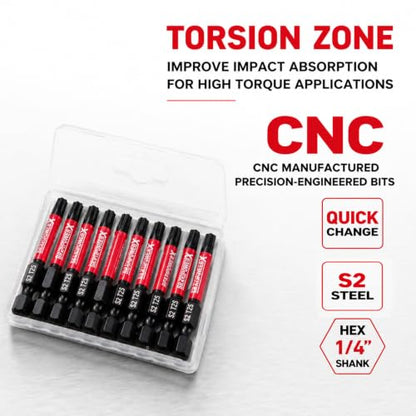 50 PCS 2" Torx Bit Set Impact Magnetic Torx Screwdriver Set