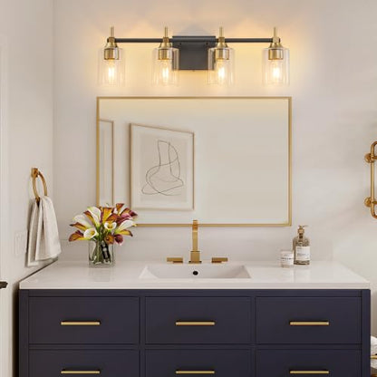 4 Light Modern Bathroom Vanity Light (4-light / Black-Gold)