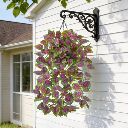 Fake Plants Artificial Hanging Plants for Outdoors Outside Decor (Coleus-purple)