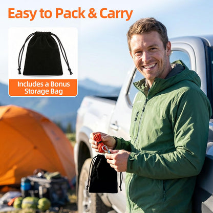 6 Pack Rope Tensioner Set with Alloy Buckles and Storage Bag (Orange / 6-Pack)