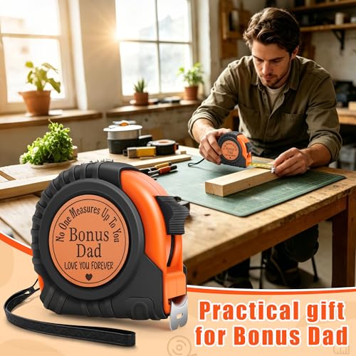 Gifts for Men Birthday Gift for Dad Grandpa Papa Uncle Husband Anniversary Christmas Fathers Day Valentines Day Useful Gifts for Men Genuine Leather Engraved 25 FT Tape Measure Tools