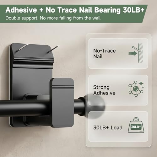 No Drill Curtain Rod Brackets for 5
