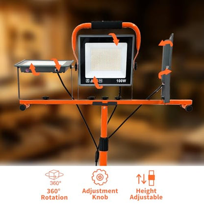 30000LM LED Work Light with Stand and Wheels 3