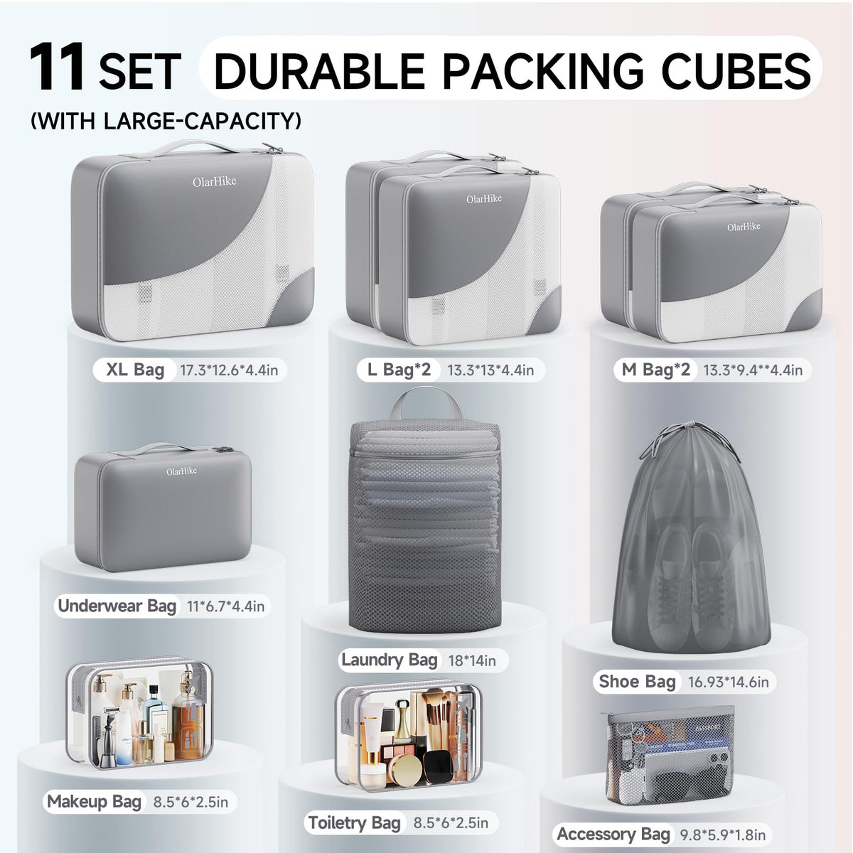 Packing Cubes for Travel (04 Gray)