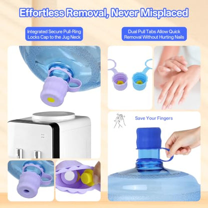 3 Pcs 5 Gallon Water Jug Cap with 1Pcs Water Jug Carrier