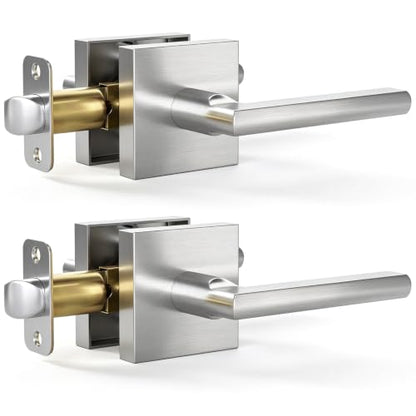 2 Pack Satin Nickel Passage Door Lever (Satin Nickel)