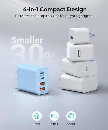 2 Pack USB C Charger Block (2Pack Blue Purple / 40W)