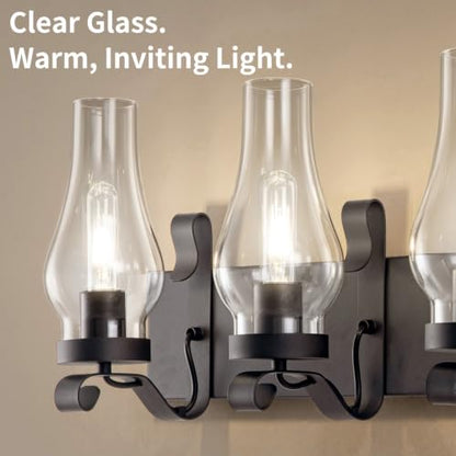 Vintage Farmhouse Bathroom Vanity Lights (Black)