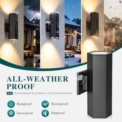 2Pack LED Outdoor Wall Lights