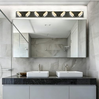 Bathroom Lights Fixtures Over Mirror (Black-Gold / 8-Light)