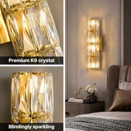 Gold Crystal Luxury Wall Sconces Mid