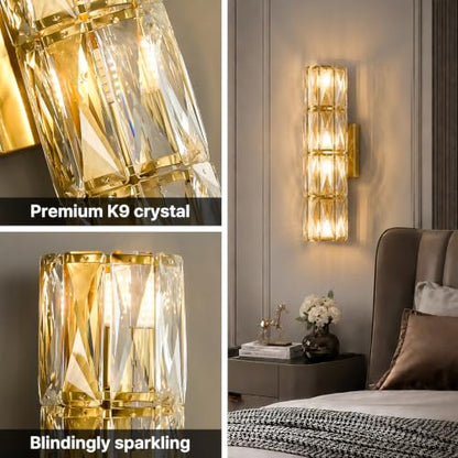 Gold Crystal Luxury Wall Sconces Mid