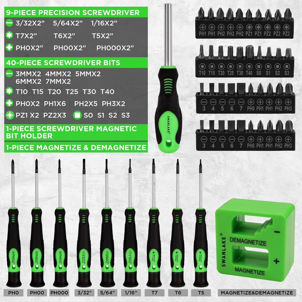 SWANLAKE 86PCS Magnetic Screwdriver Set (86-Piece Magnetic Screwdriver Set)