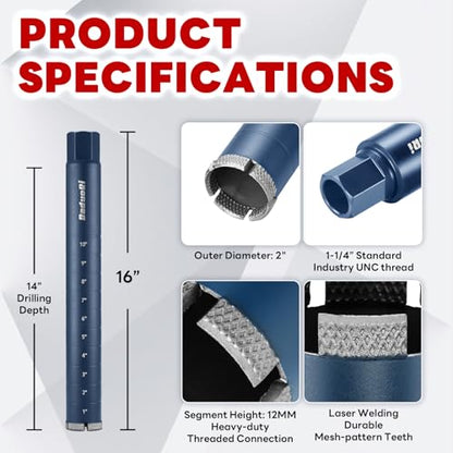 2" Core Drill Bit with Etched Depth Scale (2 Inch)