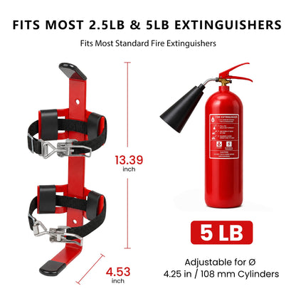 Heavy Duty Fire Extinguisher Mount Bracket for 2.5&5lb Truck Jeep RV