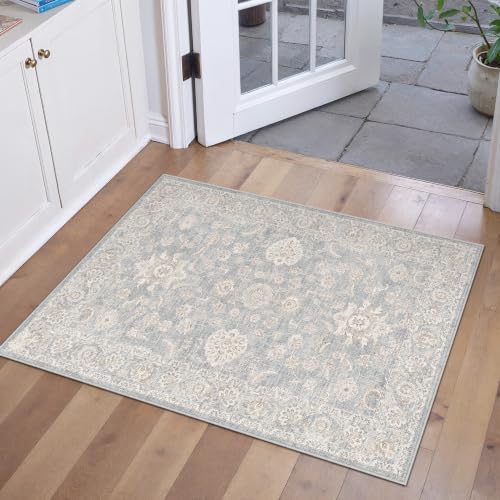 2x3 Blue Cream Neutral Area Rug (Blue / 2' x 3' (Rectangular))