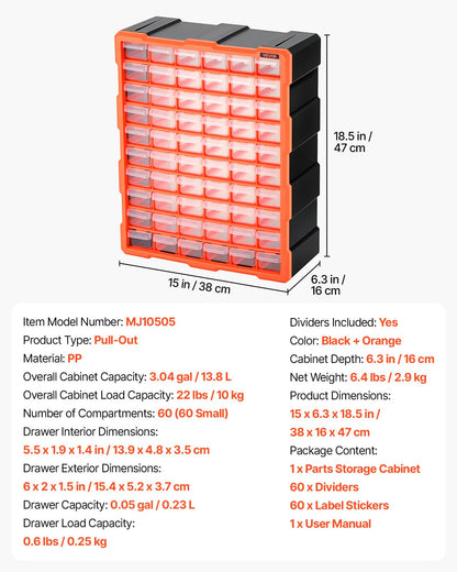 60 Drawer Storage Organizer (60-Drawers)