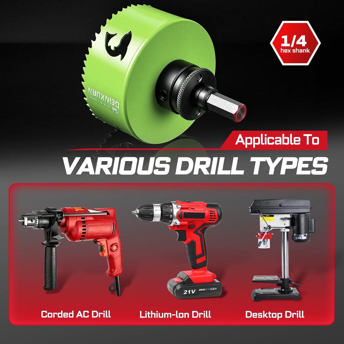 3 Inch(76mm) Hole Saw, 1PC HSS Bi-Metal Hole Saw Kit with Shark Tooth Hole Cutter for Wood,Drywall, PVC Boards and Thin Metal (1 PCS 3")