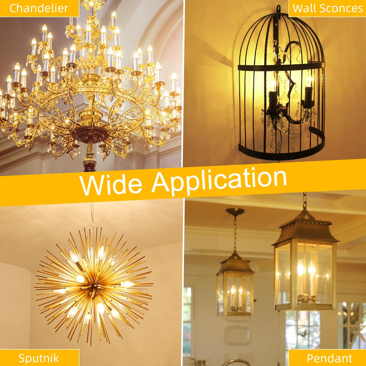 Candelabra Light Bulbs (24 Pack - 6w / Warm White)