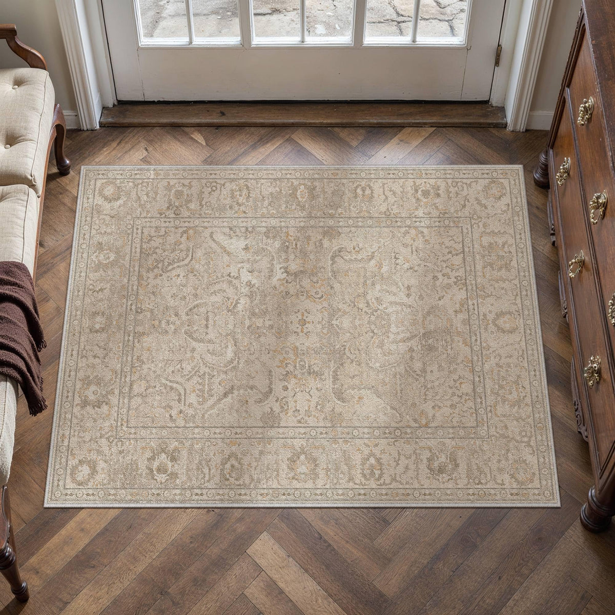 Entryway Rugs 2x3 Washable Rug Brown (Beige Brown / 2' x 3' (Rectangular))