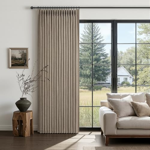 Blackout Dark Flax 102 Inches Extra Long Living Room Curtains 2 Panels (Darkflax / 50"W x 102"L (Pack of 2))