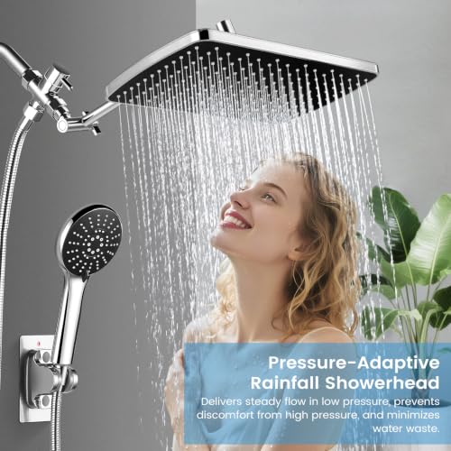 Shower Head with Handheld (A-Chrome / Rectangular 12")
