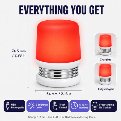 Rechargeable Table Lamp Bulb (Red)