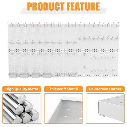 Garage Tools Organizer Boards Kit with Hooks (Gray)