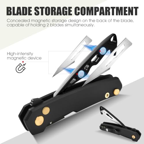 folding utility knife with blade storage