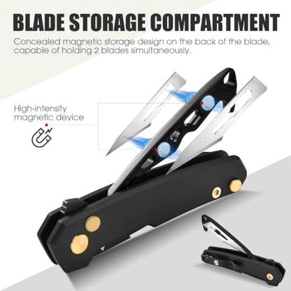 folding utility knife with blade storage
