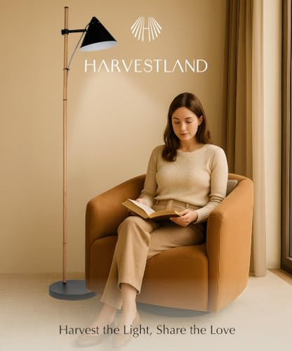 Noah 59" Wood Effect Adjustable Floor Lamp (Natural Wood)