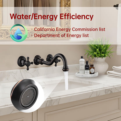 Wall Mount Bathroom Sink Faucet Vintage Oil Rubbed Bronze (Oil Rubbed Bronze)