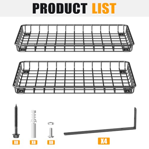 Wall Mounted Storage Shelves (Black)