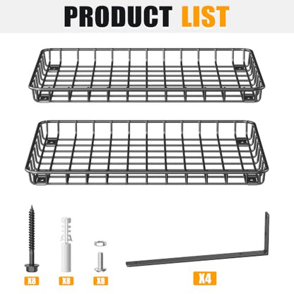 Wall Mounted Storage Shelves (Black)