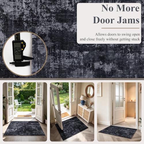 2x8 Runner Rug (Black & Grey / 2' x 8' (Rectangular))
