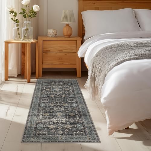 Hallway Washable Runner Rug 2×6 (Silver / 2' x 6' (Rectangular))